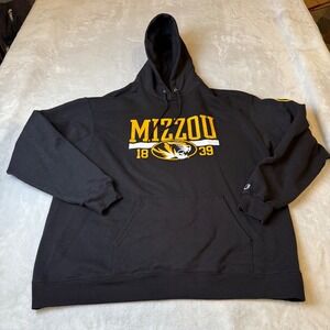 Champion Mizzou Tigers Black Hoodie Sweatshirt Mens 2XL University Missouri